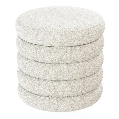 Wallace & Bay Norra Cream Storage Ottoman With Reversible Solid Wood Tray Tops In White