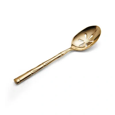 Wallace Bamboo Gold Pierced Serving Spoon 18/10