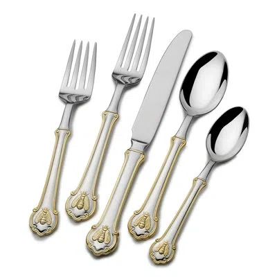 Wallace Napoleon Bee 45-piece 18/10 Stainless Steel Flatware Set, Service For 8 In Gold