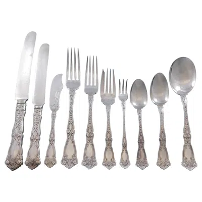 Pre-owned Wallace Silversmiths Berain By Wallace Sterling Silver Flatware Service 12 Set 125 Pcs Dinner