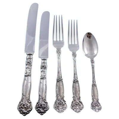 Pre-owned Wallace Silversmiths Carnation By Wallace Sterling Silver Flatware Service 8 Set Dinner 41 Pcs