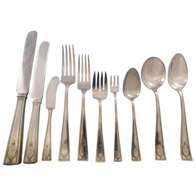 Pre-owned Wallace Silversmiths Carthage By Wallace Sterling Silver Flatware Set 12 Service 124 Pcs Dinner Chest