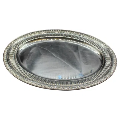 Pre-owned Wallace Silversmiths Early 20th Century English Wallace "ornate Georgian" Silver Plate Meat Platter