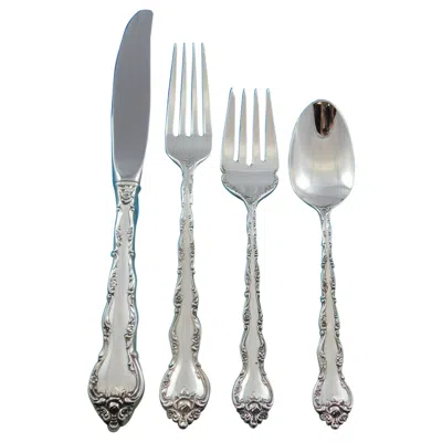 Pre-owned Wallace Silversmiths Feliciana By Wallace Sterling Silver Flatware Set For 12 Service 55 Pieces