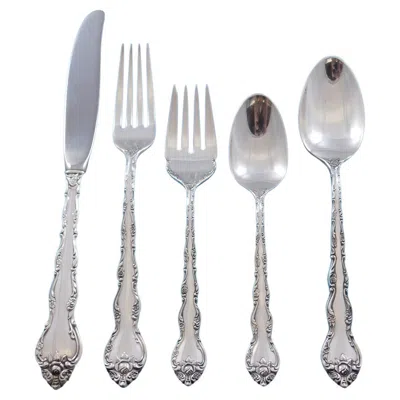Pre-owned Wallace Silversmiths Feliciana By Wallace Sterling Silver Flatware Set For 8 Service 46 Pieces