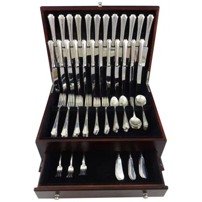Pre-owned Wallace Silversmiths Georgian Colonial By Wallace Sterling Silver Dinner Flatware Set Service 108 Pcs In Black