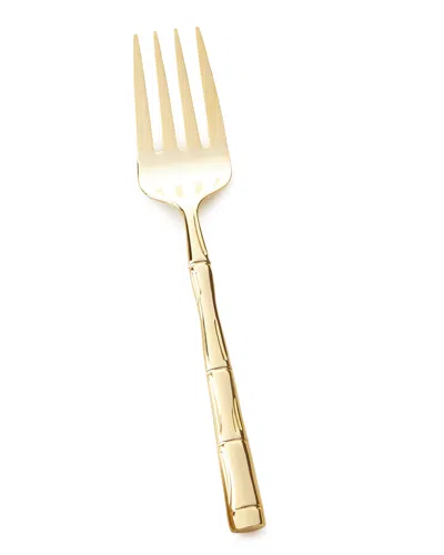 Wallace Silversmiths Gold Bamboo Meat Fork