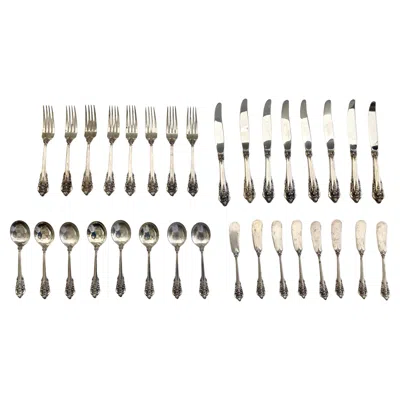Pre-owned Wallace Silversmiths Grand Baroque Sterling Silver Flatware By Wallace - 32 Pieces