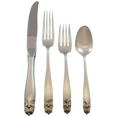 Pre-owned Wallace Silversmiths King Christian By Wallace Sterling Silver Flatware Set For 12 Service 48 Pieces