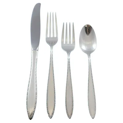 Pre-owned Wallace Silversmiths Michele By Wallace Sterling Silver Flatware Set For 12 Service 48 Pieces