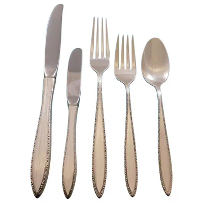 Pre-owned Wallace Silversmiths Michele By Wallace Sterling Silver Flatware Set For 6 Service 30 Pieces In Brown