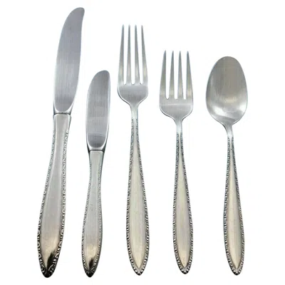 Pre-owned Wallace Silversmiths Michele By Wallace Sterling Silver Flatware Set For 8 Service 40 Pieces