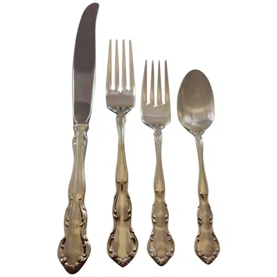 Pre-owned Wallace Silversmiths My Love By Wallace Sterling Silver Flatware Set For 8 Service 51 Pieces In Brown