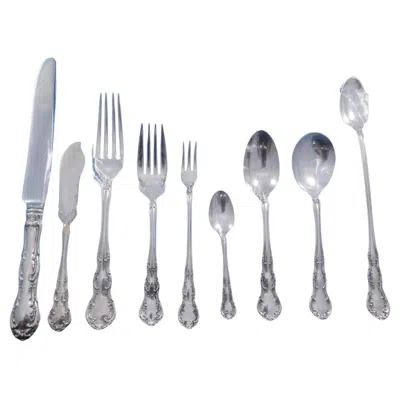 Pre-owned Wallace Silversmiths Old Atlanta By Wallace Sterling Silver Flatware Set For 12 Service 113 Pieces