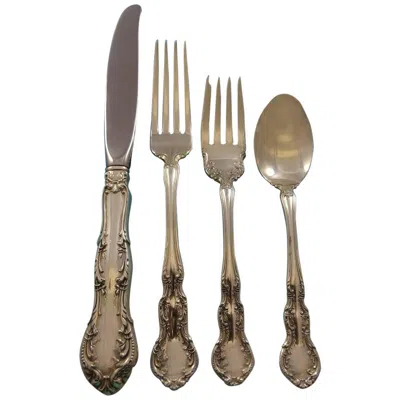 Pre-owned Wallace Silversmiths Old Atlanta By Wallace Sterling Silver Flatware Set For 12 Service 53 Pcs Place In Brown
