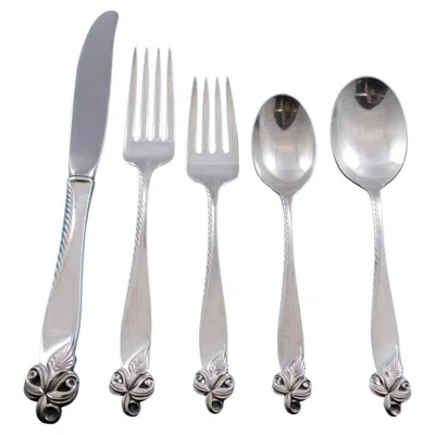 Pre-owned Wallace Silversmiths Orchid Elegance By Wallace Sterling Silver Flatware Set For 12 Service 64 Pieces In Purple