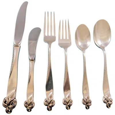 Pre-owned Wallace Silversmiths Orchid Elegance By Wallace Sterling Silver Flatware Set For 8 Service 54 Pieces In Purple