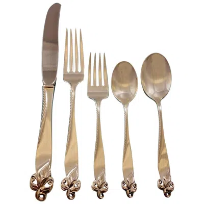 Pre-owned Wallace Silversmiths Orchid Elegance By Wallace Sterling Silver Flatware Set Service 40 Pcs Dinner In Purple