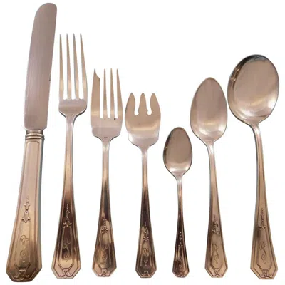 Pre-owned Wallace Silversmiths Princess Mary Wallace Sterling Silver Flatware Set Service 88 Pc Dinner L Mono In Brown