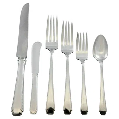 Pre-owned Wallace Silversmiths Rhythm By Wallace Sterling Silver Flatware Service Dinner Set 75 Pcs Art Deco