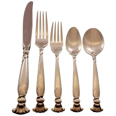 Pre-owned Wallace Silversmiths Romance Of The Sea By Wallace Sterling Silver Flatware Set For 12 Service 60 Pcs In Brown