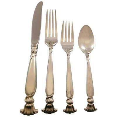 Pre-owned Wallace Silversmiths Romance Of The Sea By Wallace Sterling Silver Flatware Set For 8 Service 37 Pcs In Brown