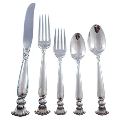 Pre-owned Wallace Silversmiths Romance Of The Sea Wallace Sterling Silver Flatware Set Shell Motif Dinner 70 Pc