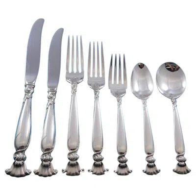 Pre-owned Wallace Silversmiths Romance Of The Sea Wallace Sterling Silver Flatware Set Shell Motif Dinner 85 Pc