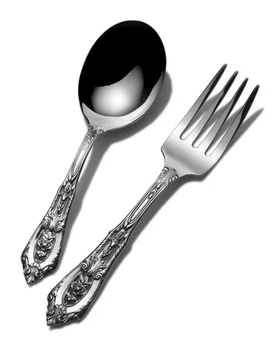 Wallace Silversmiths Rose Point 2-piece Baby Set In Silver