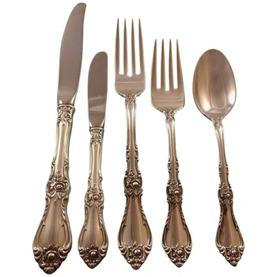 Pre-owned Wallace Silversmiths Royal Rose By Wallace Sterling Silver Flatware Set For 12 Service Of 67 Pieces In Red