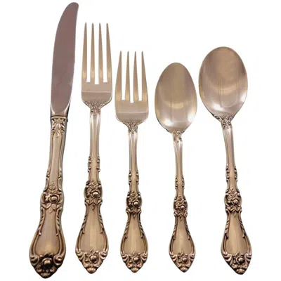 Pre-owned Wallace Silversmiths Royal Rose By Wallace Sterling Silver Flatware Set For Eight Service 40 Pieces In Red