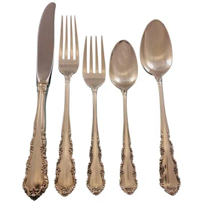 Pre-owned Wallace Silversmiths Shenandoah By Wallace Sterling Silver Flatware Set For Eight Service 46 Pieces In Brown