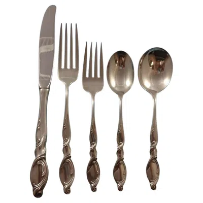 Pre-owned Wallace Silversmiths Silver Swirl By Wallace Sterling Silver Flatware Set 6 Service 30 Pieces