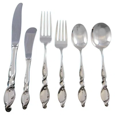Pre-owned Wallace Silversmiths Silver Swirl By Wallace Sterling Silver Flatware Set For 8 Service 52 Pcs Modern