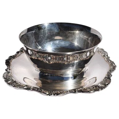 Pre-owned Wallace Silversmiths Silverplate Baroque Sauce Or Gravy Bowl With Underplate By Wallace