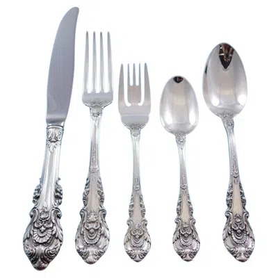 Pre-owned Wallace Silversmiths Sir Christopher By Wallace Sterling Silver Flatware Set 12 Service 65 Pcs Dinner