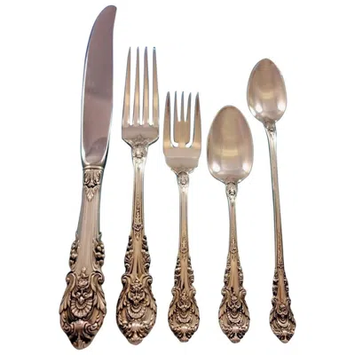 Pre-owned Wallace Silversmiths Sir Christopher By Wallace Sterling Silver Flatware Set Service 40 Pieces Dinner In Brown