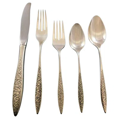 Pre-owned Wallace Silversmiths Spanish Lace By Wallace Sterling Silver Flatware Service For 8 Set 46 Pieces In Sand