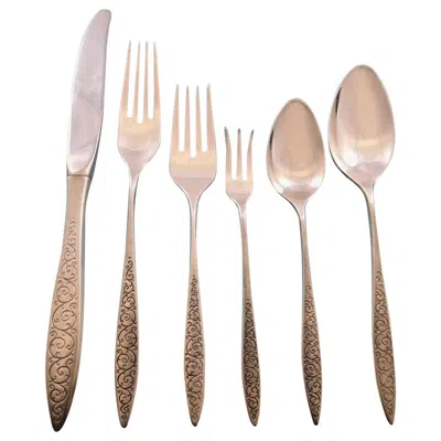 Pre-owned Wallace Silversmiths Spanish Lace By Wallace Sterling Silver Flatware Service For 8 Set 68 Pieces In Sand