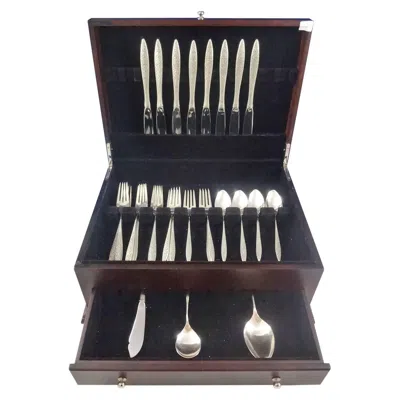 Pre-owned Wallace Silversmiths Spanish Lace By Wallace Sterling Silver Flatware Service Set 35 Pieces In Black