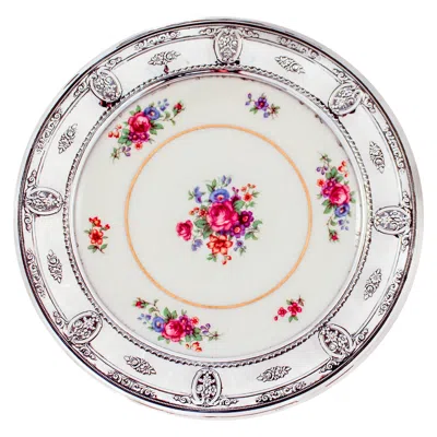 Pre-owned Wallace Silversmiths Sterling And Porcelain Dish In Silver