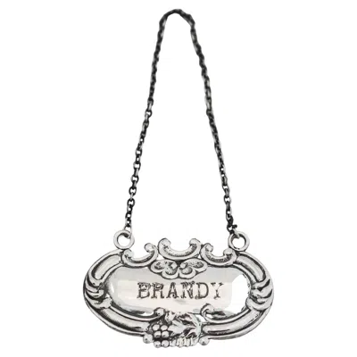 Pre-owned Wallace Silversmiths Sterling “brandy” Liquor Label In Silver