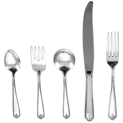 Pre-owned Wallace Silversmiths Sterling Flatware '5 Piece Setting Service For 24' In Silver