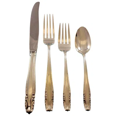 Pre-owned Wallace Silversmiths Stradivari By Wallace Sterling Silver Flatware Set For 12 Service 48 Pieces In Brown