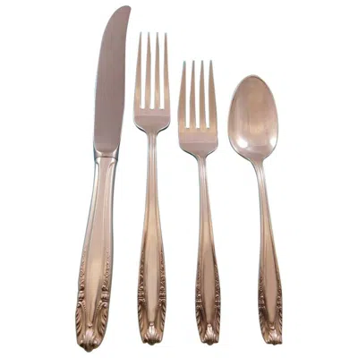 Pre-owned Wallace Silversmiths Stradivari By Wallace Sterling Silver Flatware Set For 8 Service 32 Pieces In Brown