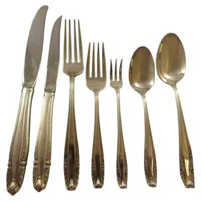Pre-owned Wallace Silversmiths Stradivari By Wallace Sterling Silver Flatware Set For 8 Service 60 Piece Dinner In Brown