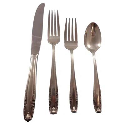 Pre-owned Wallace Silversmiths Stradivari By Wallace Sterling Silver Flatware Set Service 24 Pieces