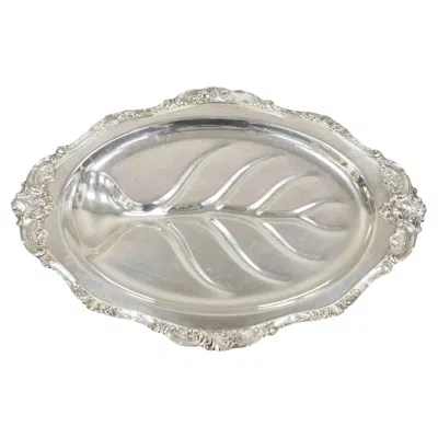 Pre-owned Wallace Silversmiths Vintage Baroque By Wallace 259 Silver Plated Meat Cutlery Serving Platter Tray