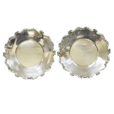 Pre-owned Wallace Silversmiths Vintage Wallace 1125 Silver Plated Monmouth Park Award Plates In Sand