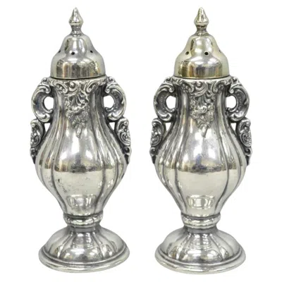 Pre-owned Wallace Silversmiths Vintage Wallace Baroque Ornate Silver Plated Salt & Pepper Shakers - A Pair